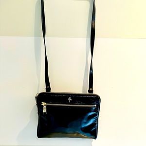 Cole Haan black patent leather crossbody bag